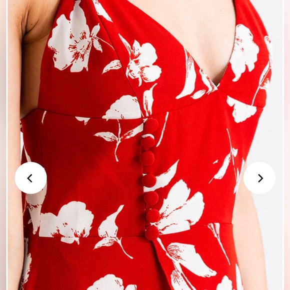 Petite Studio Floral Maxi Dress Summer Spring Casual Formal Red Lightweight - Picture 4 of 6